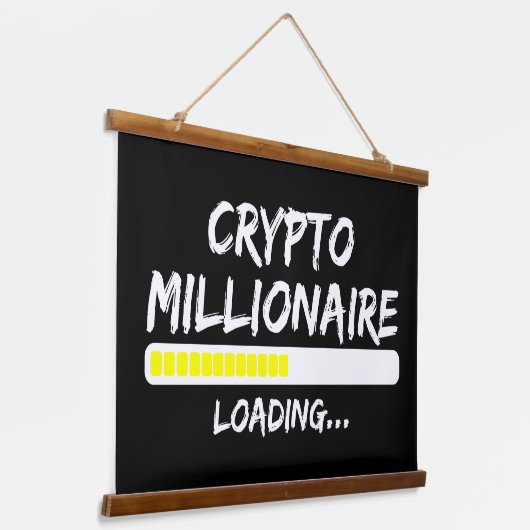 Crypto Millionaire Loading Bitcoin Hangend Wandkleed (Gebogen)