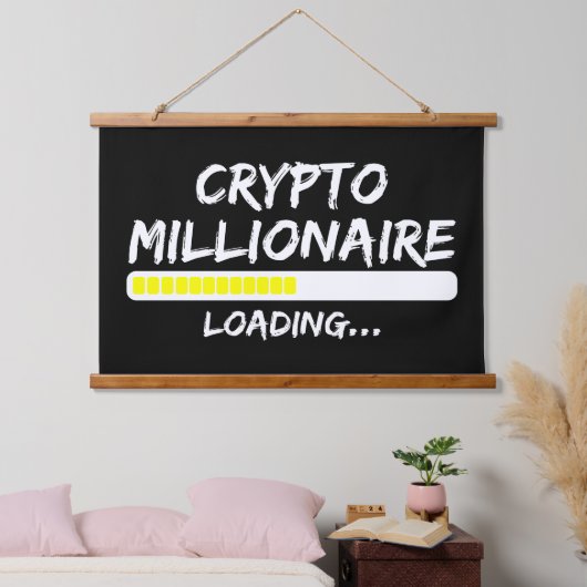 Crypto Millionaire Loading Bitcoin Hangend Wandkleed (Slaapkamer)