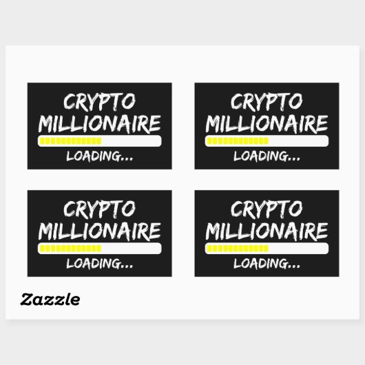 Crypto Millionaire Loading Bitcoin Rechthoekige Sticker (Vel)