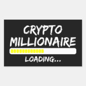 Crypto Millionaire Loading Bitcoin Rechthoekige Sticker (Voorkant)