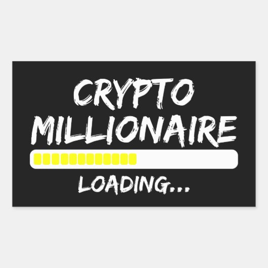 Crypto Millionaire Loading Bitcoin Rechthoekige Sticker (Voorkant)