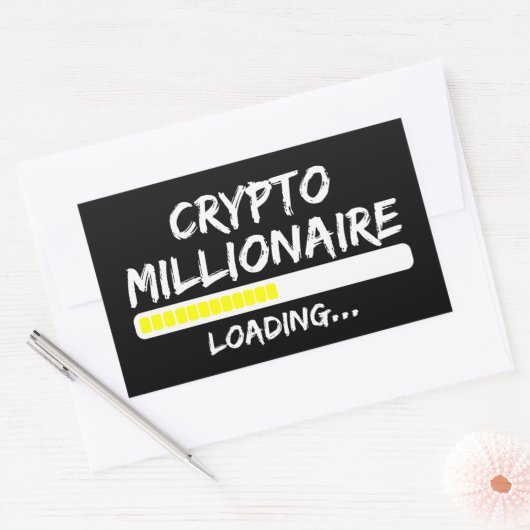Crypto Millionaire Loading Bitcoin Rechthoekige Sticker (Envelop)