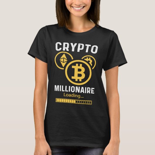 Crypto Millionaire Loading  Crypto Cryptocurrency T-shirt (Voorkant)
