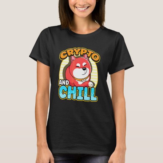 Crypto Millionaire Loading Cryptocurrency Shiba in T-shirt (Voorkant)