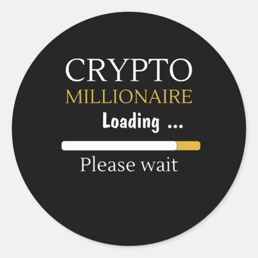 Crypto Millionaire Loading grappige online handel Ronde Sticker (Voorkant)