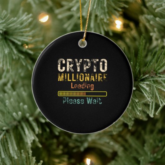Crypto Millionaire Loading retro  Keramisch Ornament (Boom)