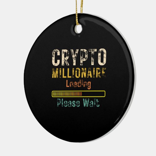 Crypto Millionaire Loading retro  Keramisch Ornament (Links)