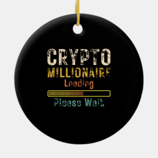Crypto Millionaire Loading retro  Keramisch Ornament (Achterkant)
