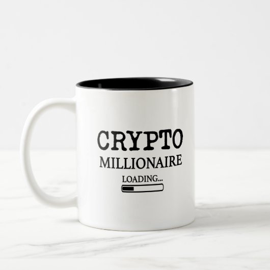 Crypto Millionaire Loading Tweekleurige Koffiemok (Links)