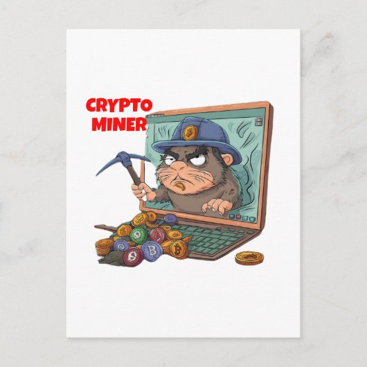Crypto Miner Briefkaart (Voorkant)