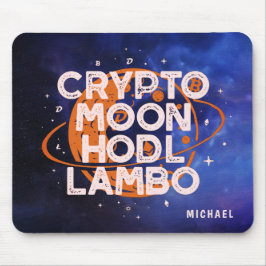 Crypto Moon Hodl Lambo Space Persoonlijke naam Muismat
