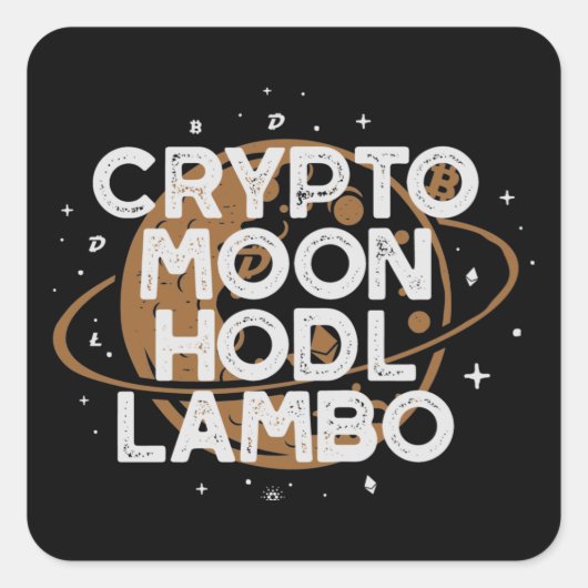 Crypto Moon Vierkante Sticker (Voorkant)