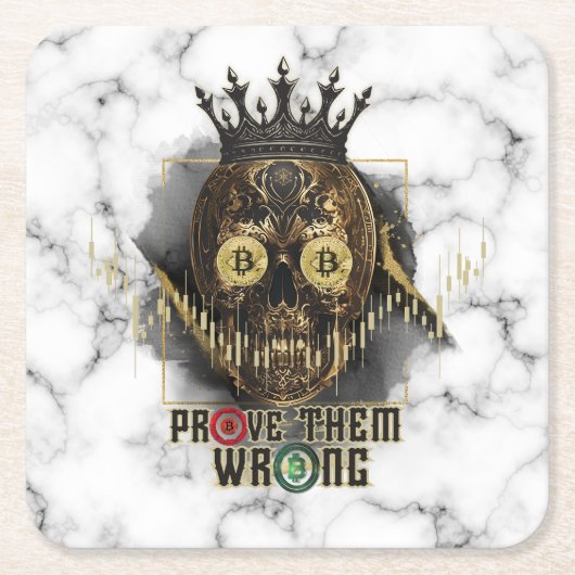 Crypto Motivation | Bitcoin | Prove them wrong Kartonnen Onderzetters (Voorkant)