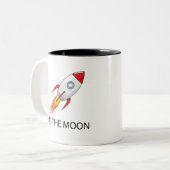 Crypto naar de maan tweekleurige koffiemok (Voorkant links)