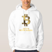 Crypto Never Sleeps Bitcoin Hoodie (Voorkant)