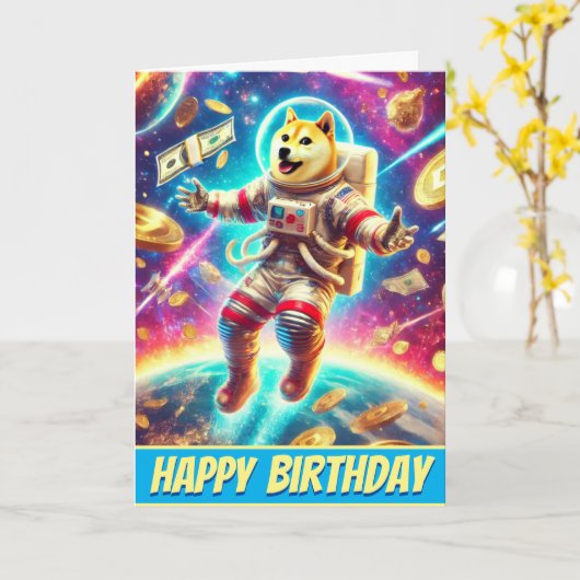 Crypto Odyssey: Het galactische avontuur van Doge Kaart (Gele Bloem)