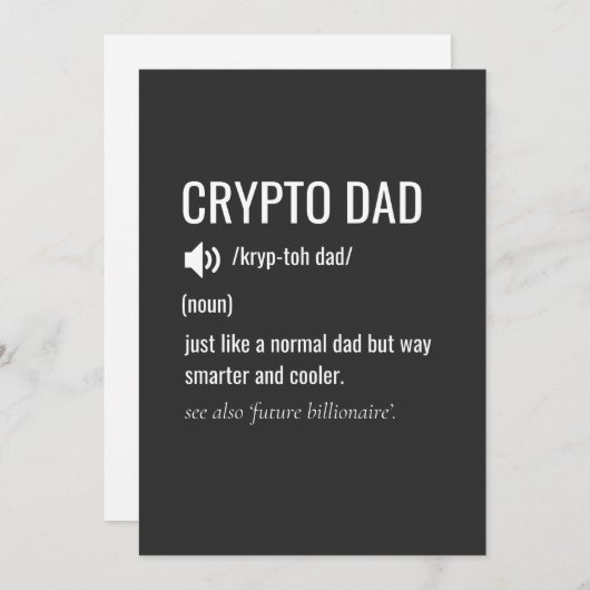 Crypto Papa Definitie Bitcoin HODL Vaderdag Feestdagenkaart (Voorkant / Achterkant)