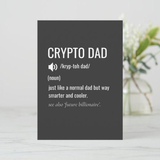 Crypto Papa Definitie Bitcoin HODL Vaderdag Feestdagenkaart (Staand voorkant)