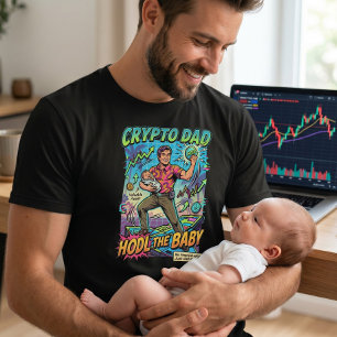 Crypto Papa HODL De Baby Vaderdag Shirt