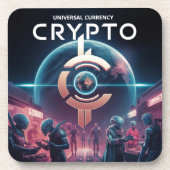 Crypto Planet Bier Onderzetter (Voorkant)