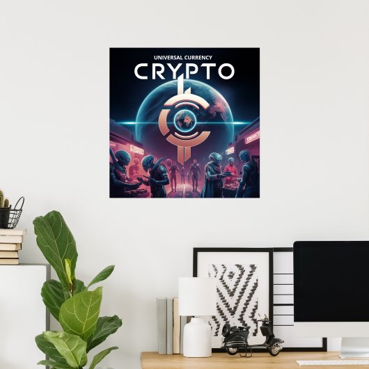 Crypto Planet Poster (Thuiskantoor)