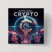 Crypto Planet Vierkante Button 5,1 Cm (Voorkant)