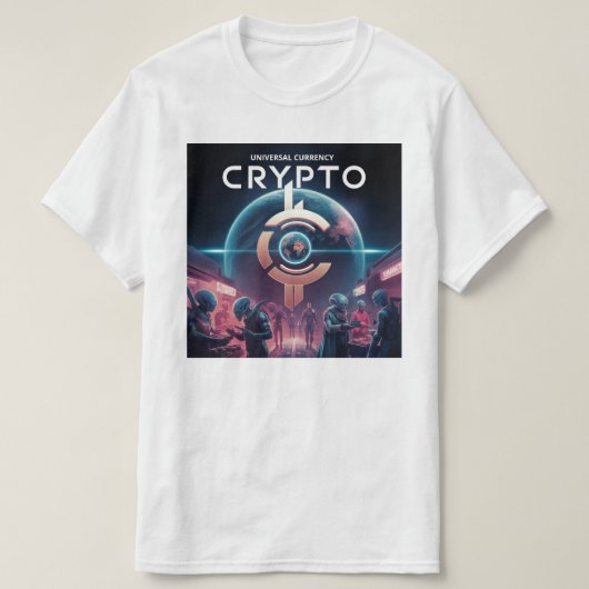 Crypto Planet White T-shirt (Design voorkant)