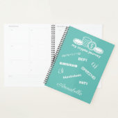Crypto Planner Aqua Green en White Planner (Display)
