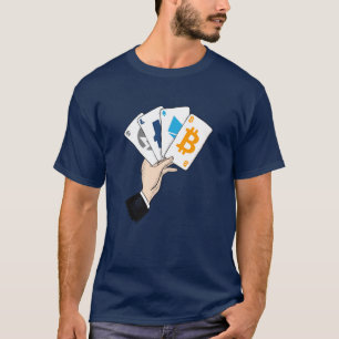 Crypto Poker Hand gekleurd T-shirt