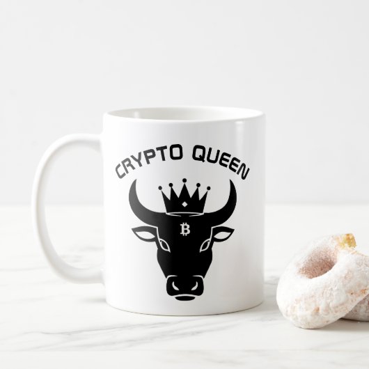 Crypto Queen gepersonaliseerd Koffiemok (Met donut)