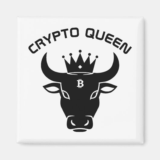 Crypto Queen gepersonaliseerd wit Magneet (Voorkant)