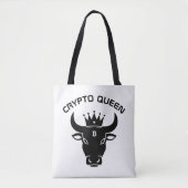 Crypto Queen gepersonaliseerd wit Tote Bag (Voorkant)