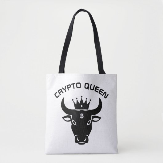 Crypto Queen gepersonaliseerd wit Tote Bag (Voorkant)