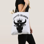 Crypto Queen gepersonaliseerd wit Tote Bag (Dichtbij)