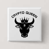 Crypto Queen gepersonaliseerd wit Vierkante Button 5,1 Cm (Voorkant)