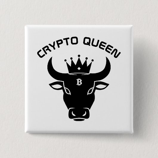 Crypto Queen gepersonaliseerd wit Vierkante Button 5,1 Cm (Voorkant)