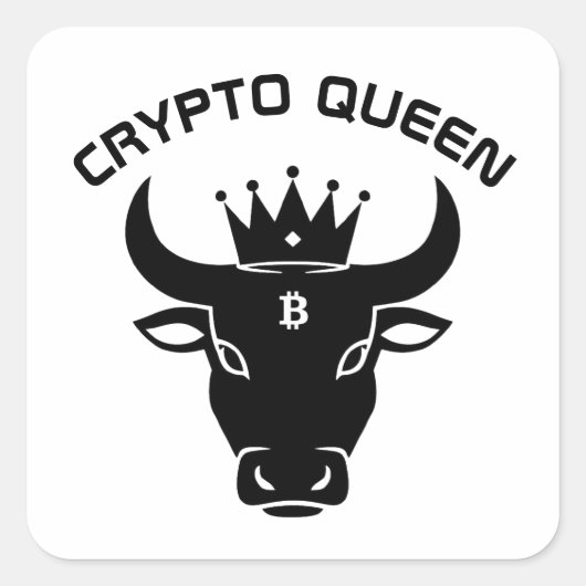 Crypto Queen gepersonaliseerd wit Vierkante Sticker (Voorkant)