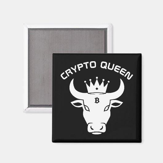 Crypto Queen gepersonaliseerd zwart Magneet (Voorkant / Achterkant)
