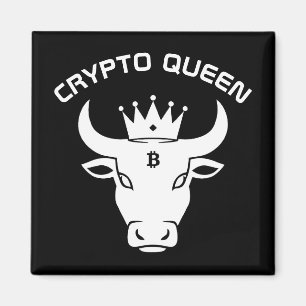 Crypto Queen gepersonaliseerd zwart Magneet
