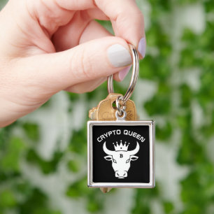 Crypto Queen gepersonaliseerd zwart Sleutelhanger