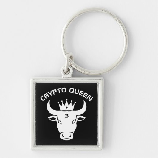 Crypto Queen gepersonaliseerd zwart Sleutelhanger (Voorkant)