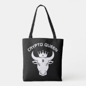 Crypto Queen gepersonaliseerd zwart Tote Bag (Achterkant)