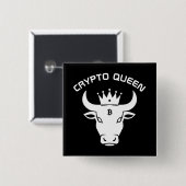 Crypto Queen gepersonaliseerd zwart Vierkante Button 5,1 Cm (Voorkant /achterkant)