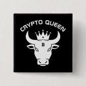 Crypto Queen gepersonaliseerd zwart Vierkante Button 5,1 Cm (Voorkant)