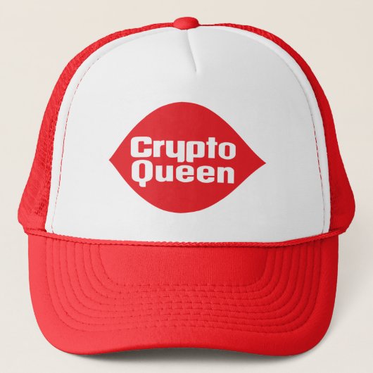 Crypto Queen Parody Afbeelding T-Shirt Trucker Hat Pet (Voorkant)