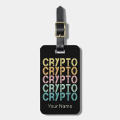 Crypto Retro belettering ontwerp voor cryptogeld Bagagelabel (Voorkant verticaal)