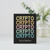 Crypto Retro belettering ontwerp voor cryptogeld Feestdagenkaart (Staand voorkant)
