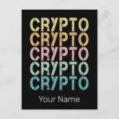 Crypto Retro belettering ontwerp voor cryptogeld Feestdagenkaart (Voorkant)