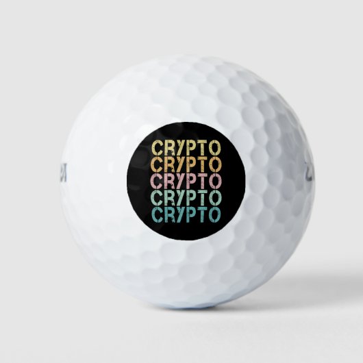 Crypto Retro belettering ontwerp voor cryptogeld Golfballen (Voorkant)