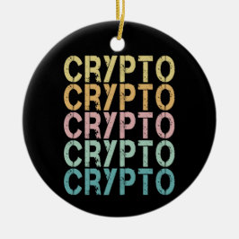 Crypto Retro belettering ontwerp voor cryptogeld Keramisch Ornament
